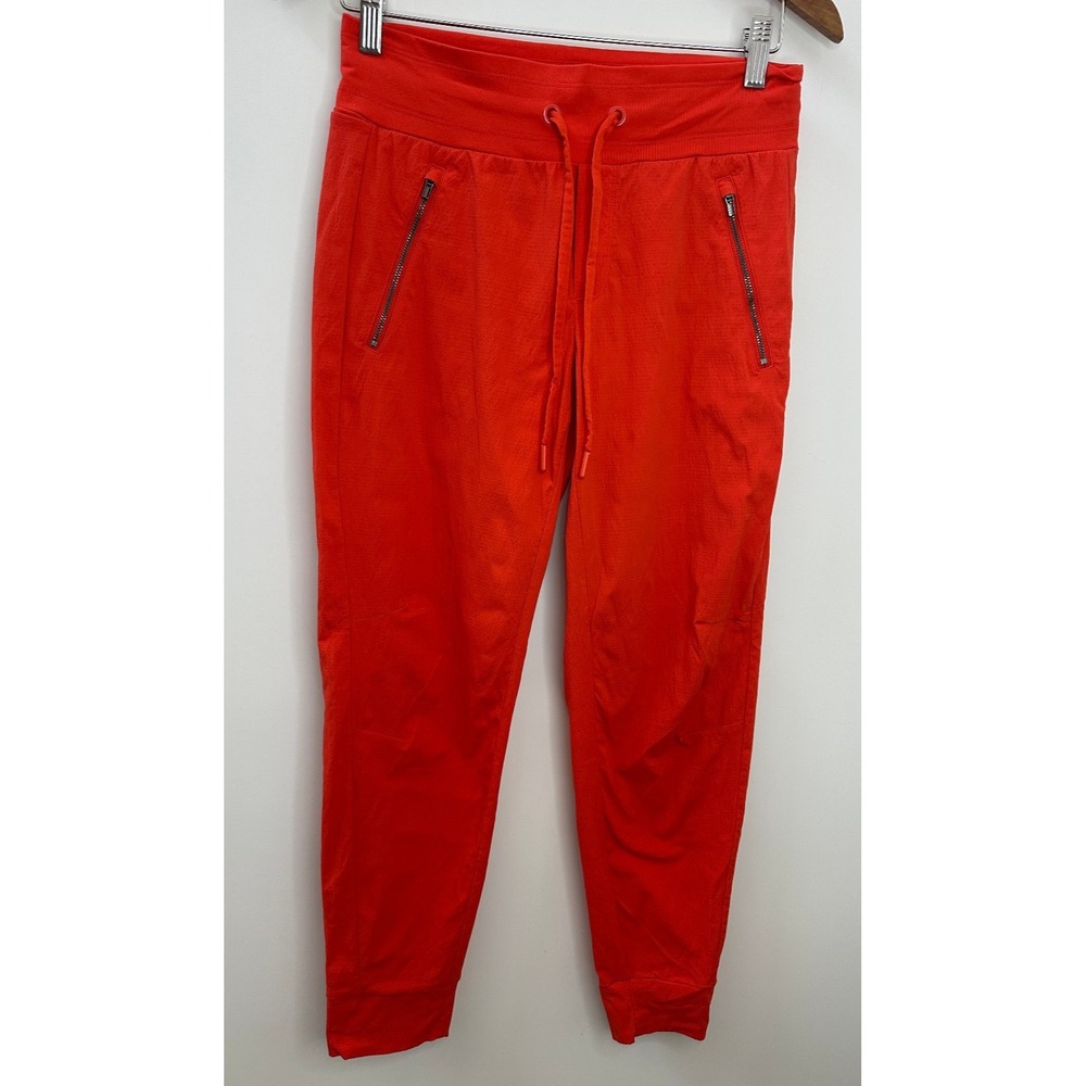 Athleta Trekkie North Jogger Pants Orange Flame Size 2 Hiking Wicking Ripstop - Picture 14 of 15